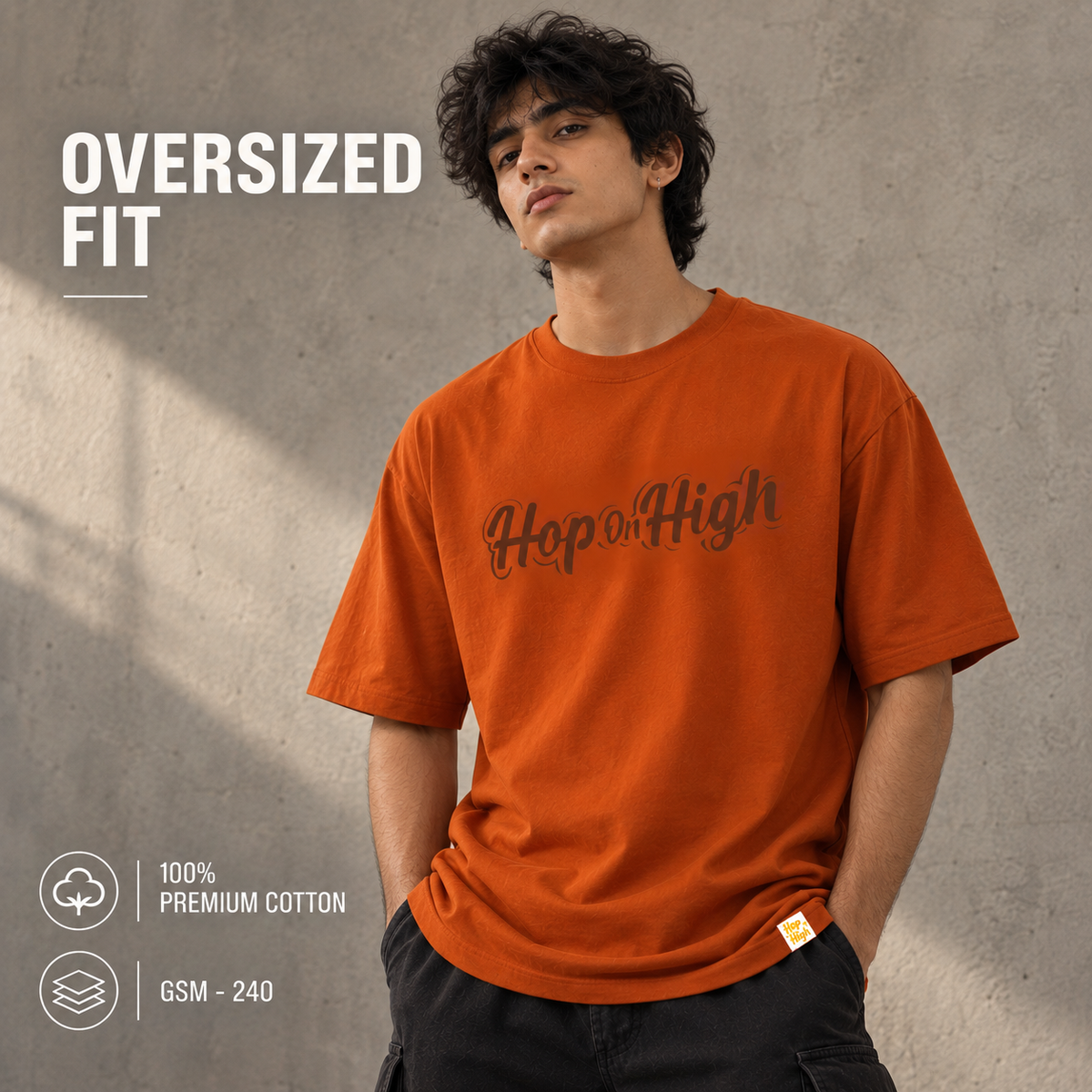 Oversized Tshirt in Brand name for Men