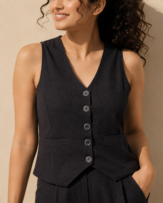 Checkered Belgian Linen Co-ord Set