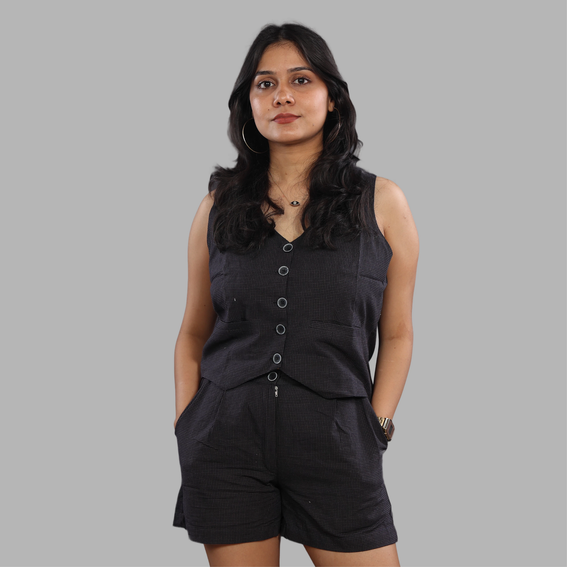 Checkered Belgian Linen Co-ord Set