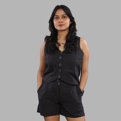 Checkered Belgian Linen Co-ord Set