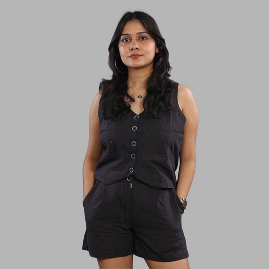 Checkered Belgian Linen Co-ord Set