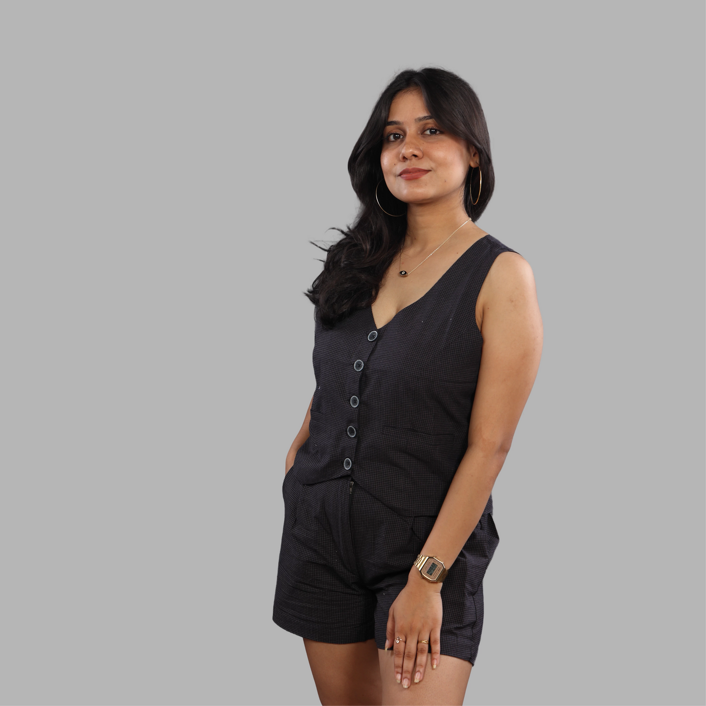 Checkered Belgian Linen Co-ord Set