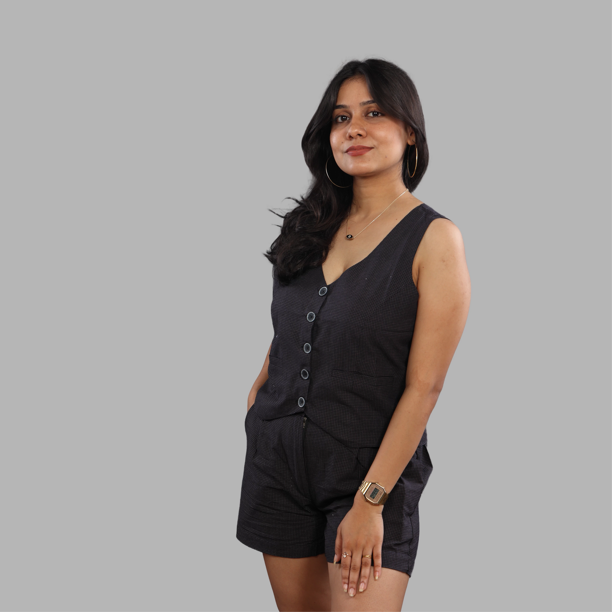 Checkered Belgian Linen Co-ord Set