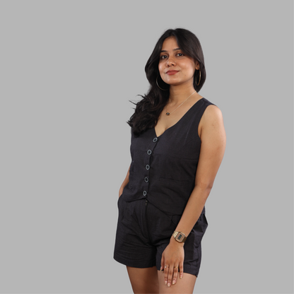 Checkered Belgian Linen Co-ord Set