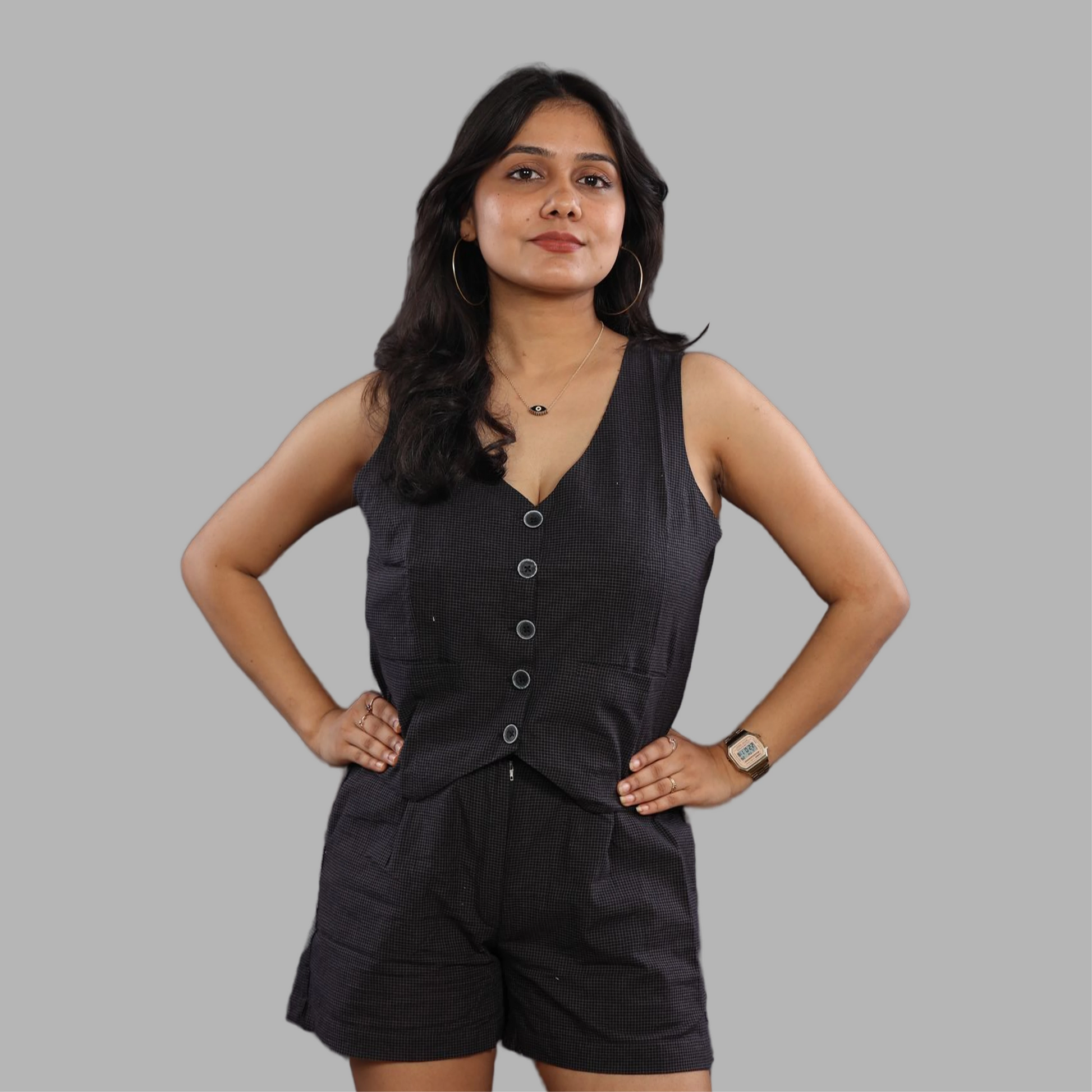 Checkered Belgian Linen Co-ord Set