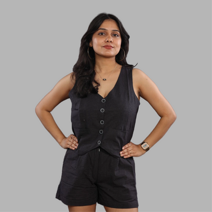 Checkered Belgian Linen Co-ord Set