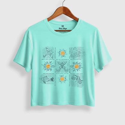 Nature Grid Crop Top