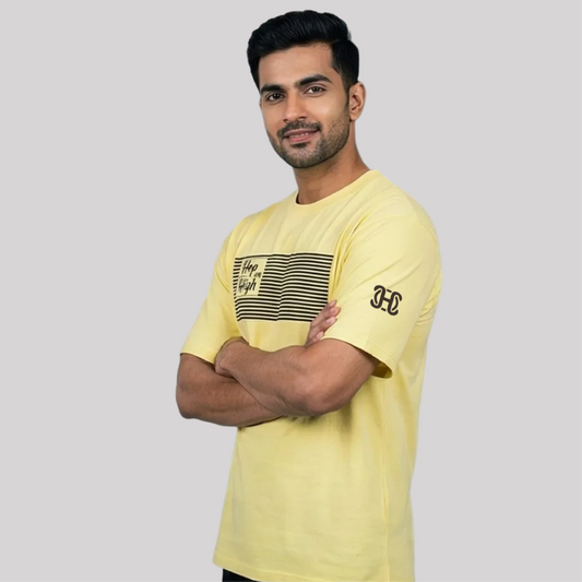 Lemon yellow t-shirt with lines