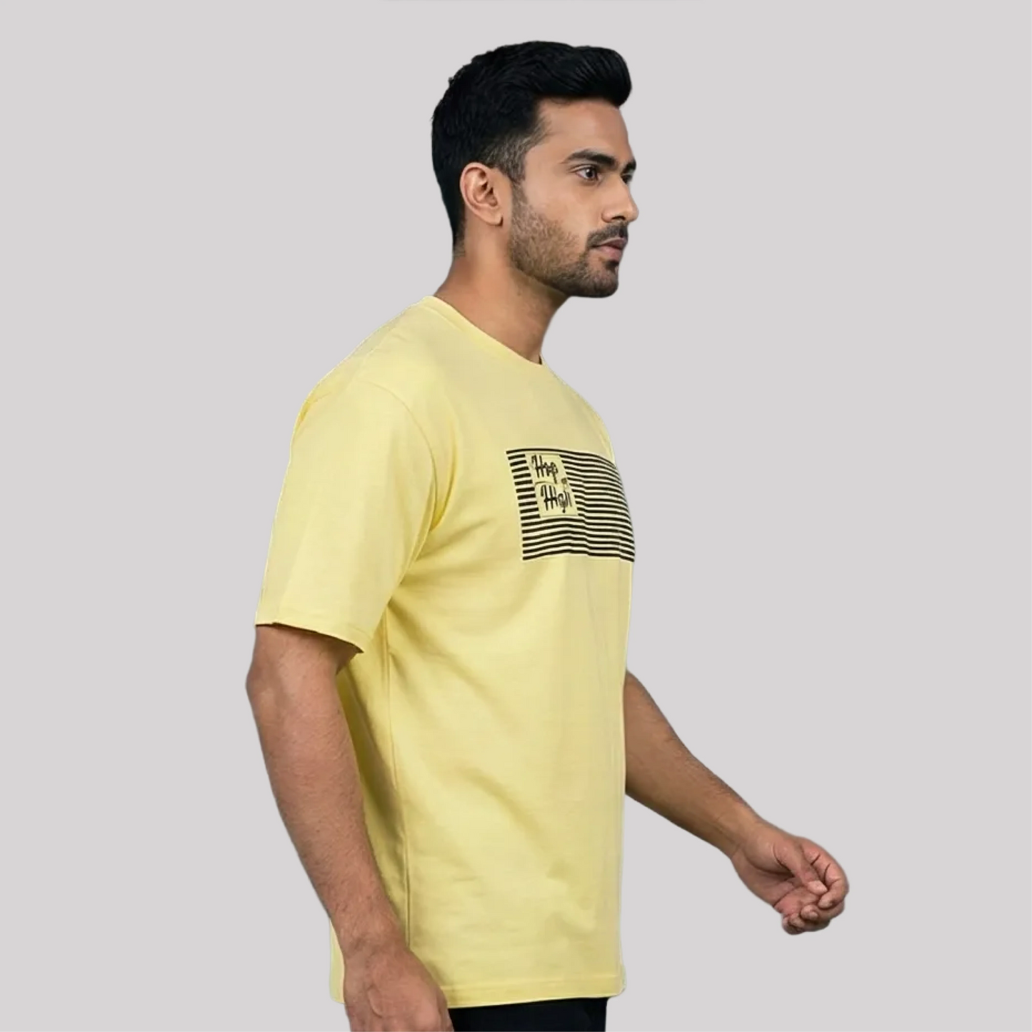 Lemon yellow t-shirt with lines