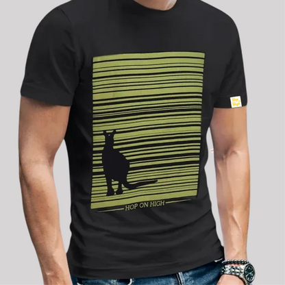 
Kangaroo with bold green lines