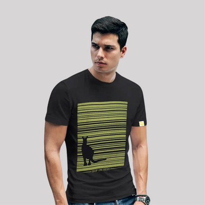 
Kangaroo with bold green lines