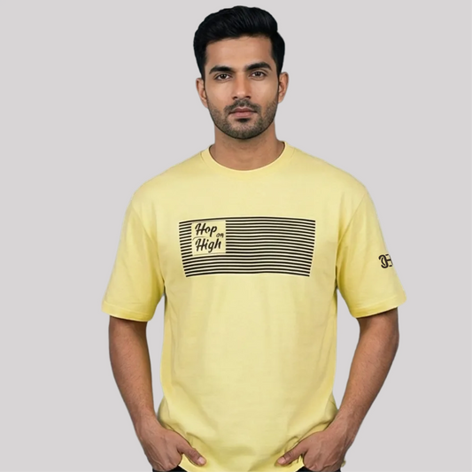 Lemmon yellow t-shirt with blue lines