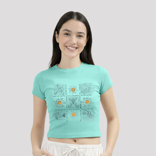 Nature Grid Crop Top