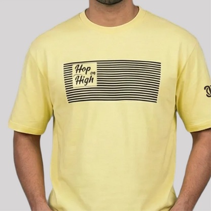 Lemmon yellow t-shirt with blue lines